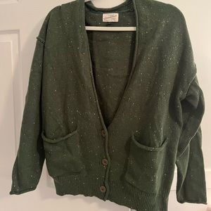 green cardigan